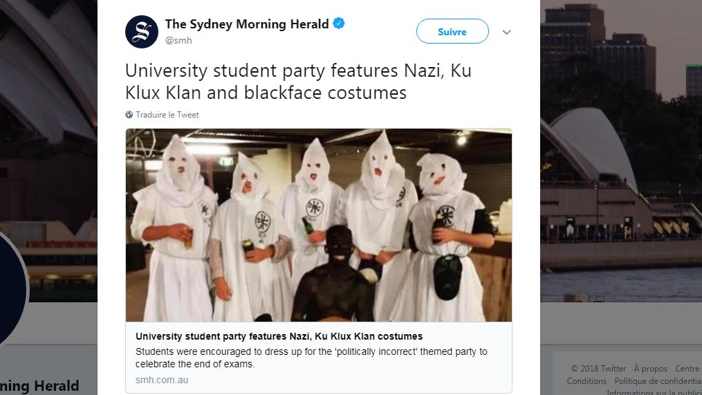 Australie : des étudiants se déguisent en nazis et en membres du Ku Klux Klan, ils provoquent un tollé