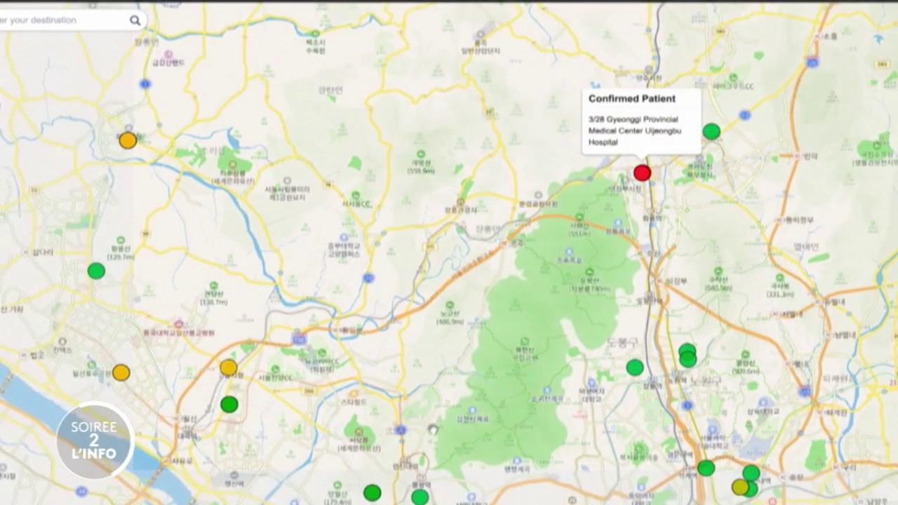 VIDEO. Coronavirus : en Corée du Sud, une carte sur téléphone portable géolocalise les personnes contaminées