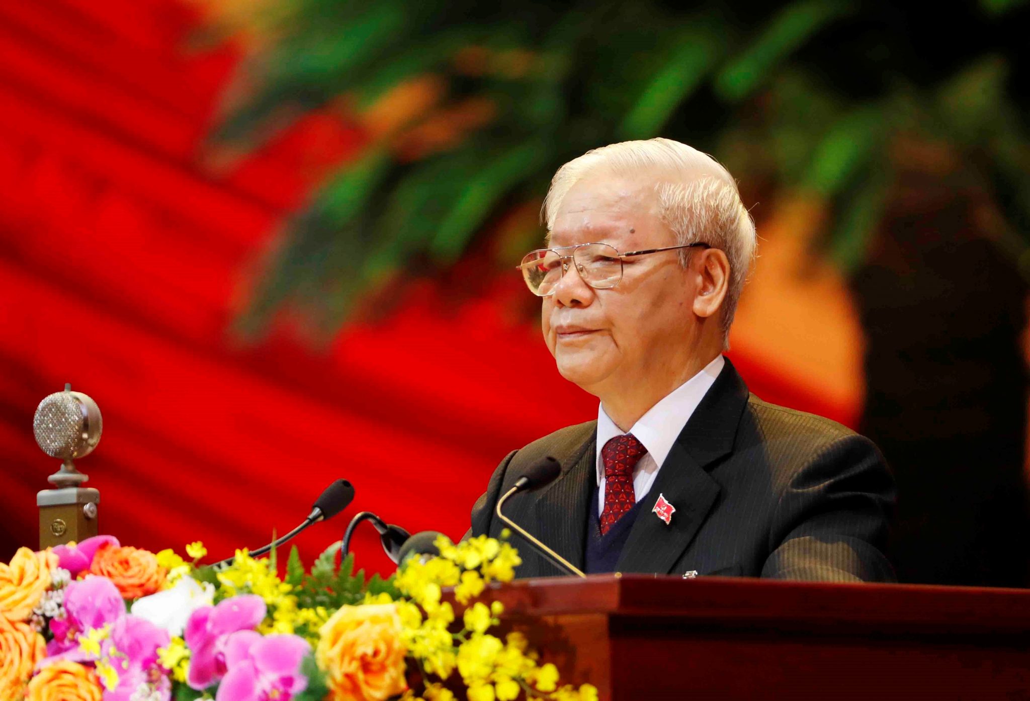 Vietnam's General Secretary of the Communist Party Nguyen Phu Trong speaks at the opening ceremony of the 13th national congress of the ruling communist party of Vietnam is seen at the National Convention Center in Hanoi, Vietnam, 26 January, 2021 (Photo: VNA/Handout via Reuters).