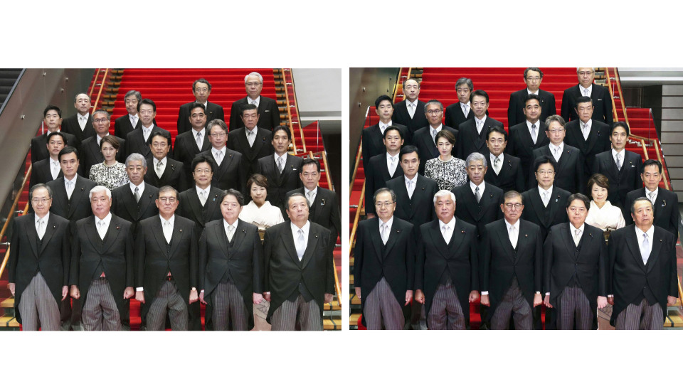 Le gouvernement japonais admet que la photo de groupe du nouveau cabinet a été modifiée