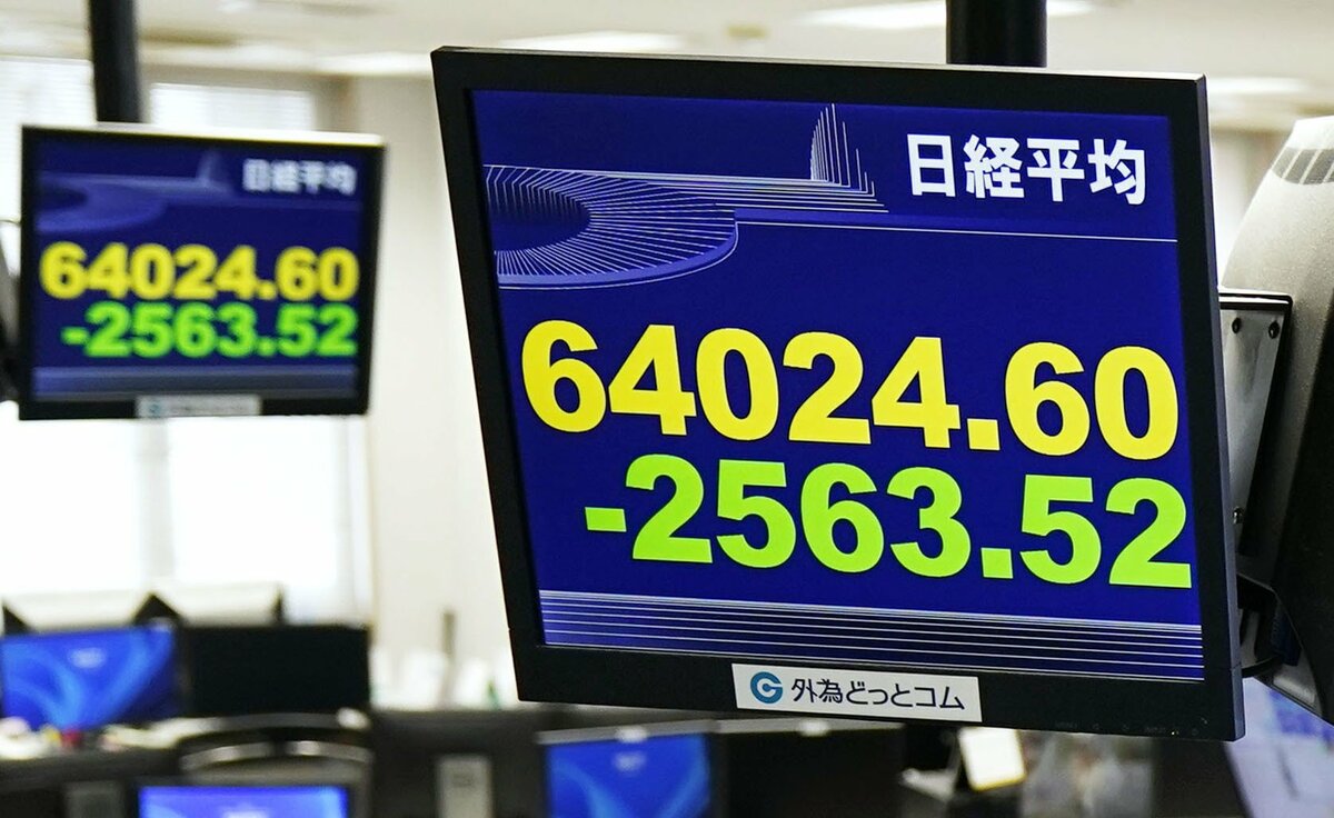 Le Nikkei chute de plus de 4% alors que les ventes d&rsquo;émissions technologiques se poursuivent